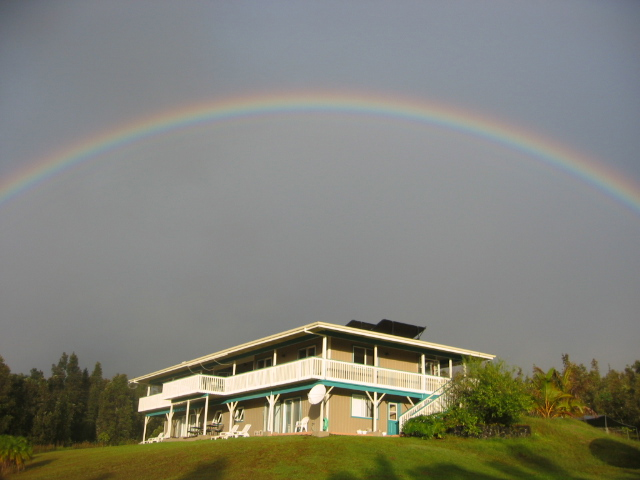 Rainbow over Plumeria Hill Bed and Breakfast