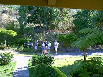 Guests on a plant tour with Kurt