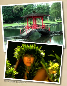 Liliuokalani Park; Hilo hosts the annual Merrie Monarch Hula Festival