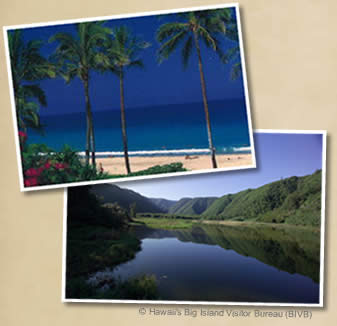 White sandy beaches and beautiful Polulu Valley